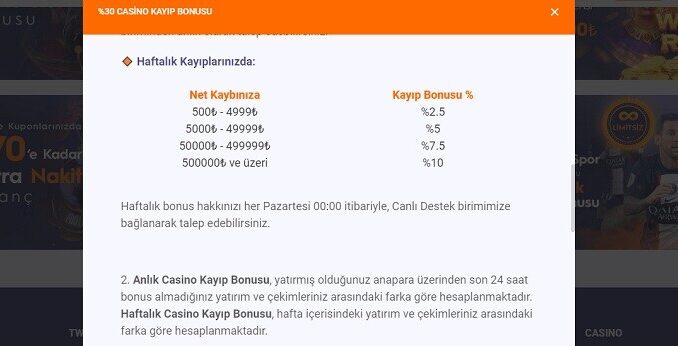 Twinplay Haftalık Kayıp Bonusu